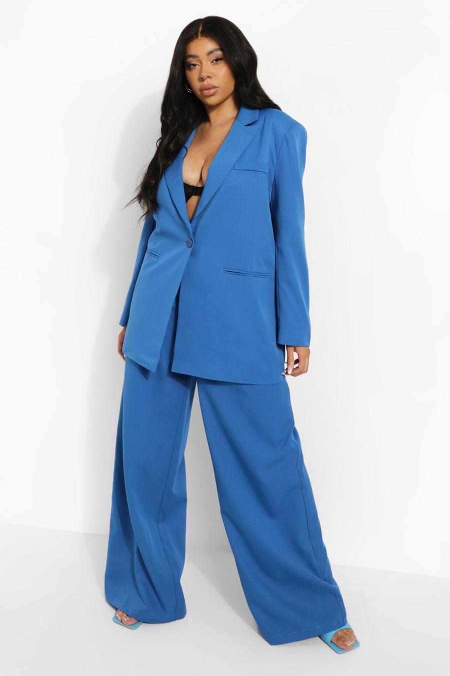 Blue Plus Tailored Wide Leg Pants image number 1