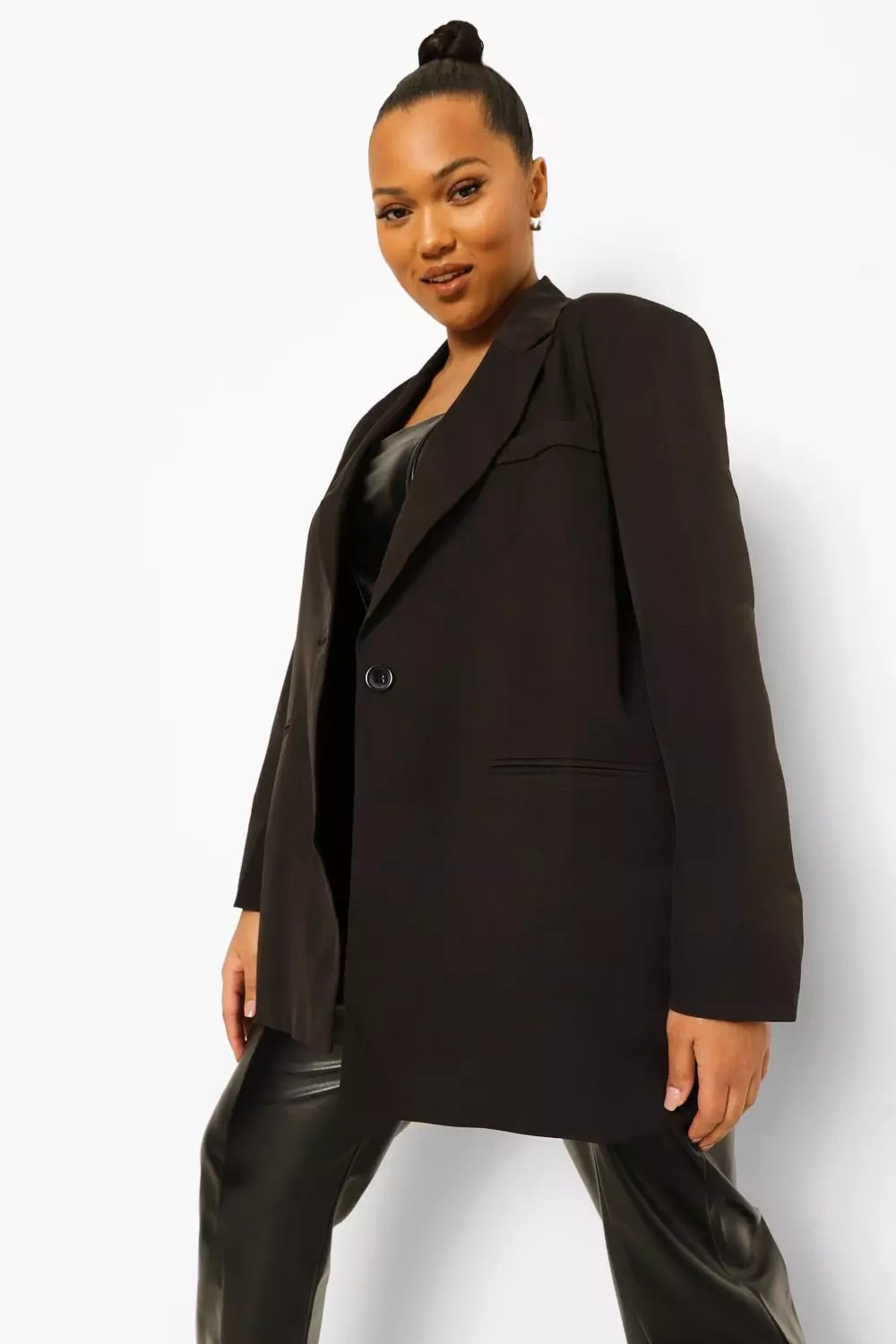 Black Plus Oversized Tailored Blazer alternative image