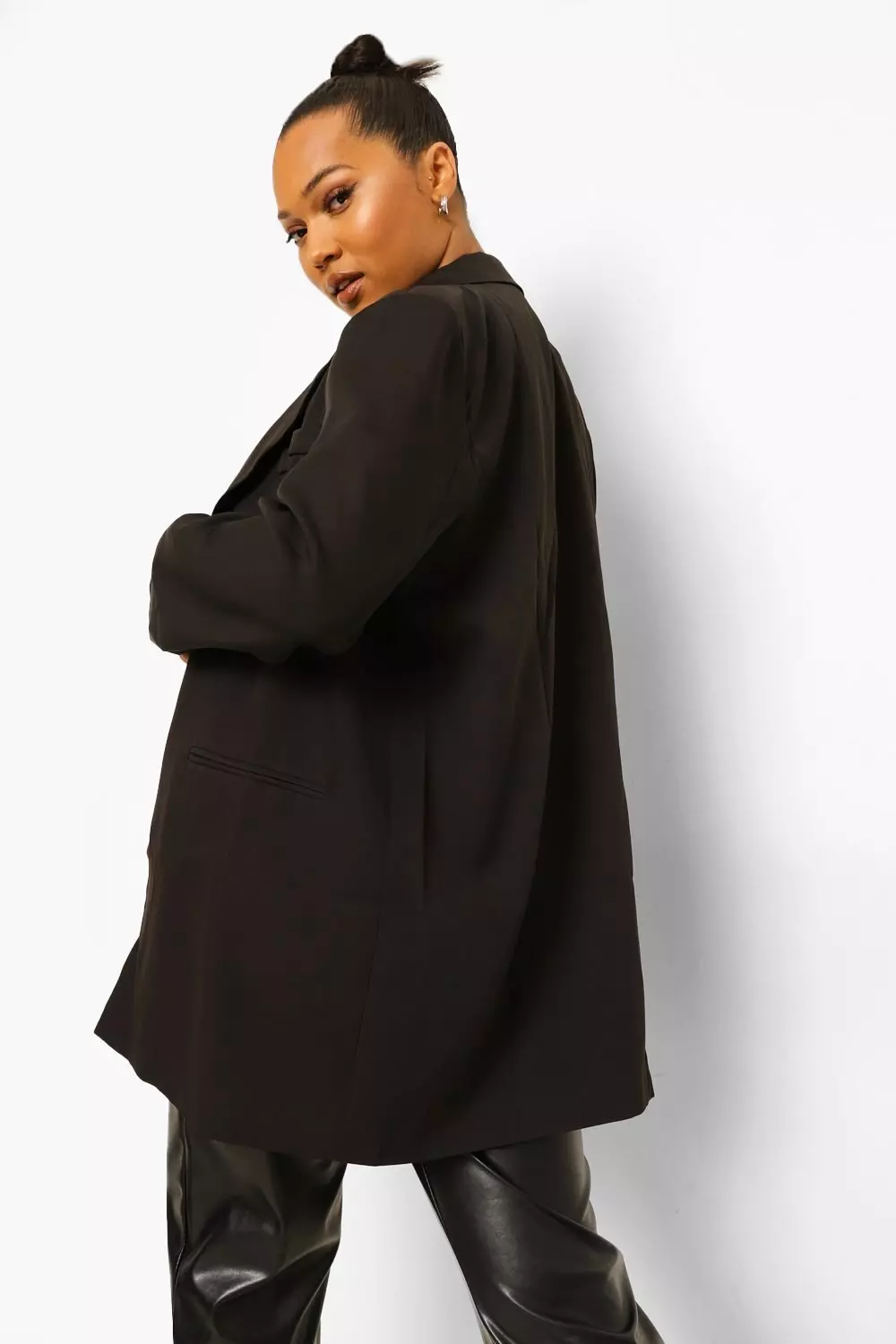 Black Plus Oversized Tailored Blazer alternative image