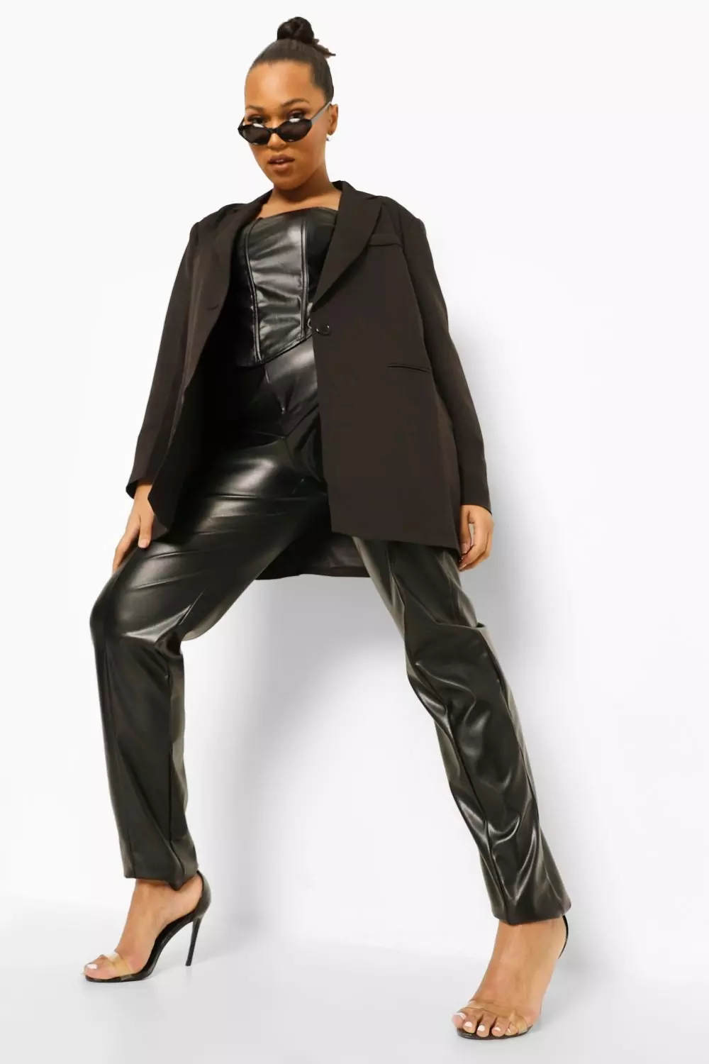 Black Plus Oversized Tailored Blazer alternative image