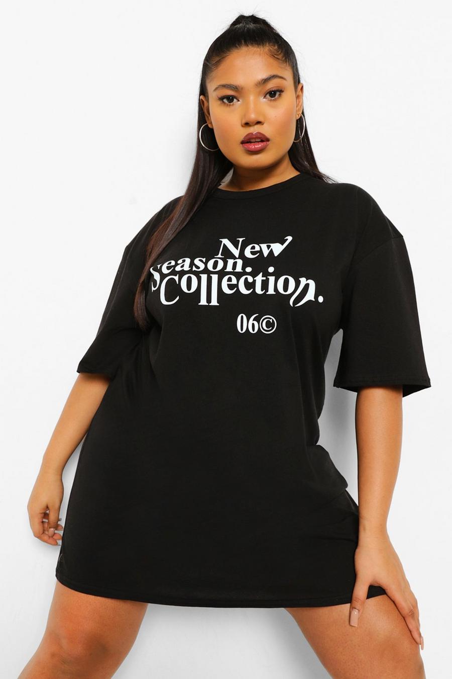 Black Plus New Season Oversized T-shirt Dress image number 1