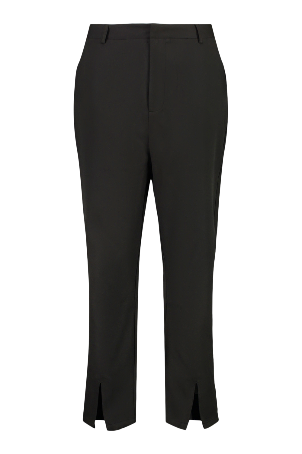 Plus Size Tailored Compact Stretch Split Hem Straight Pants
