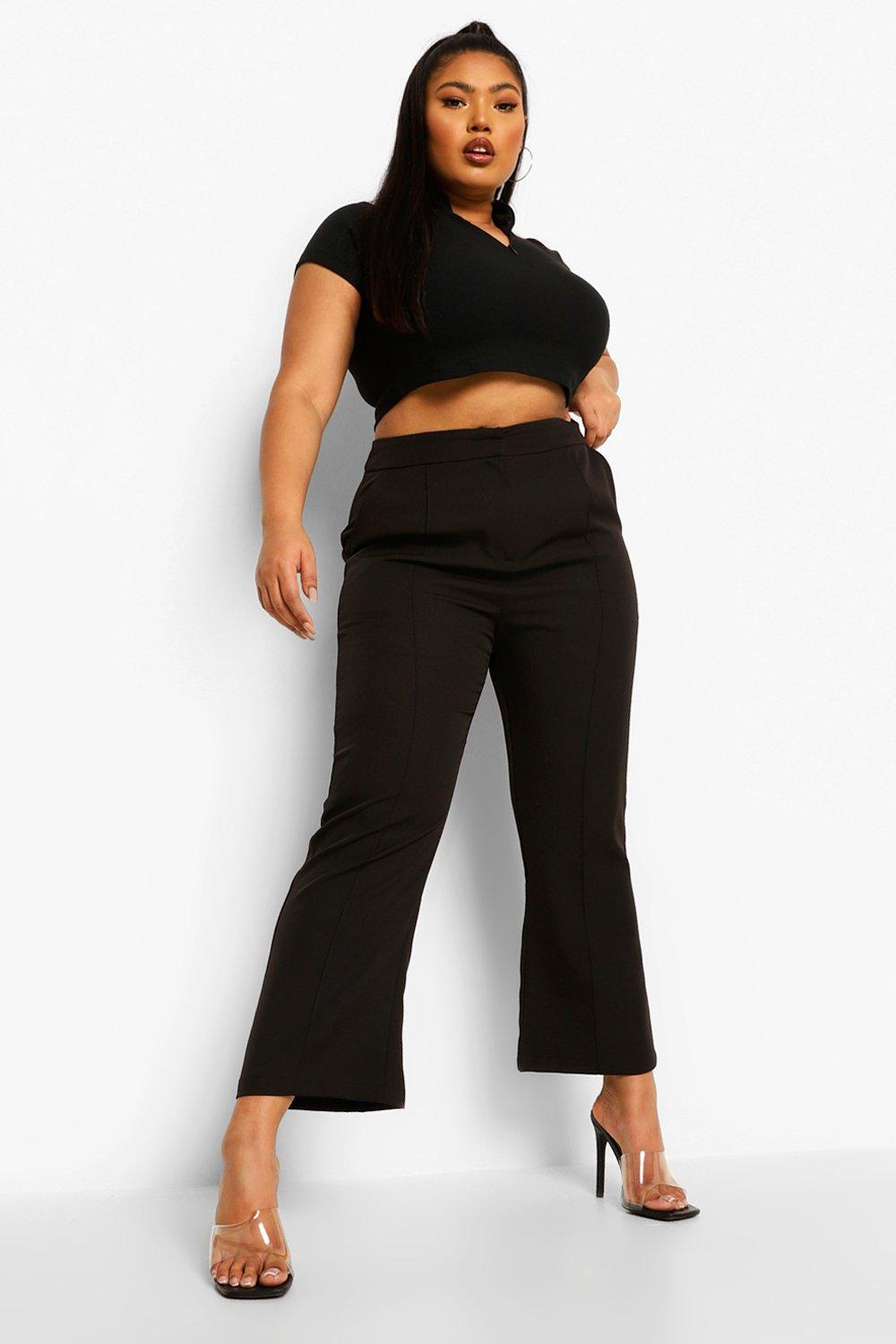 Cheap plus size cropped hot sale trousers