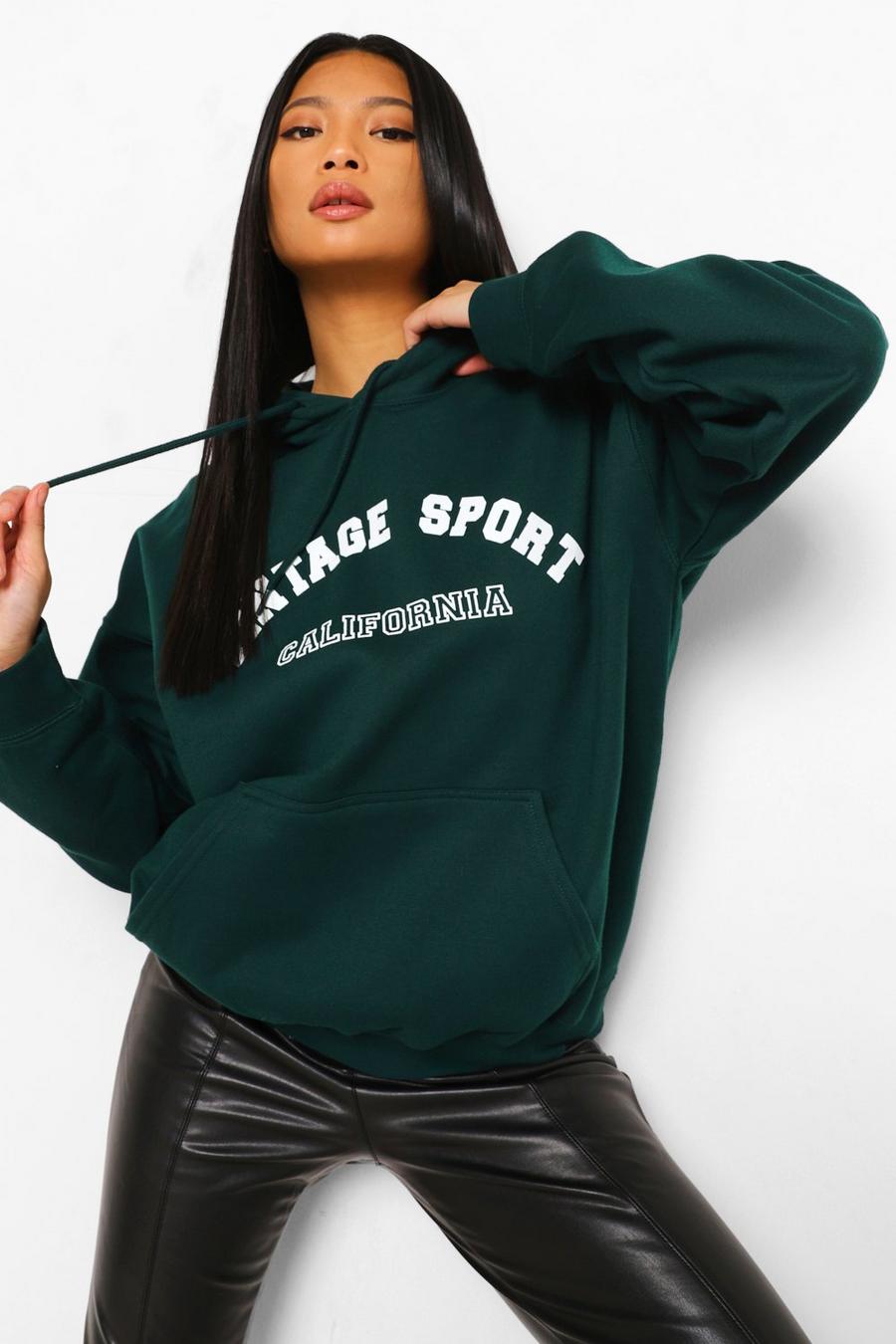 Green Petite - "Vintage Sport" Oversize hoodie image number 1