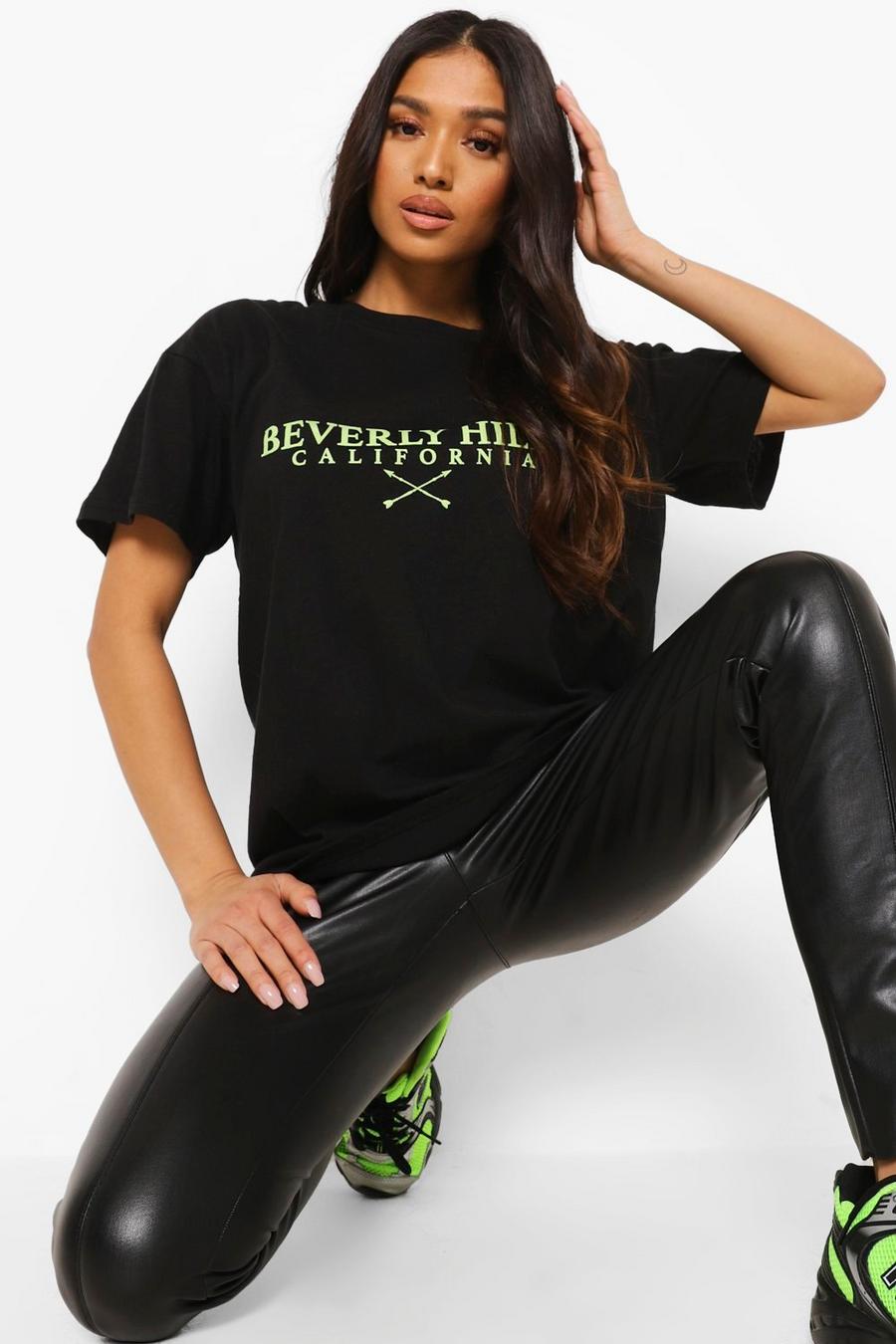 Black Petite - "Beverly Hills" T-shirt med tryck image number 1
