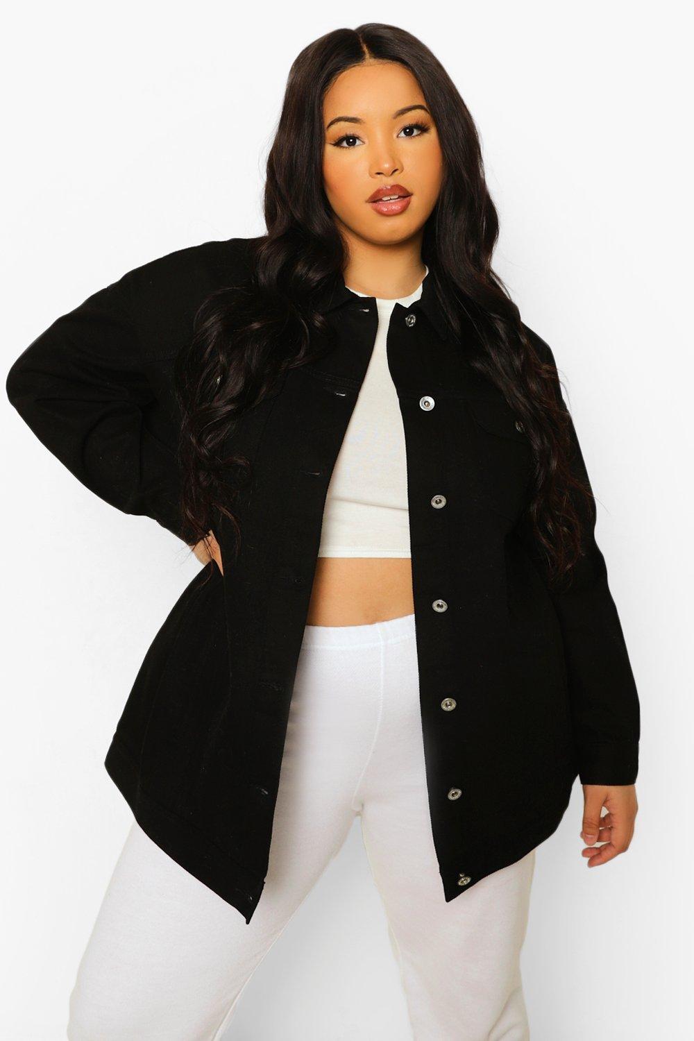 Long denim clearance jackets plus size