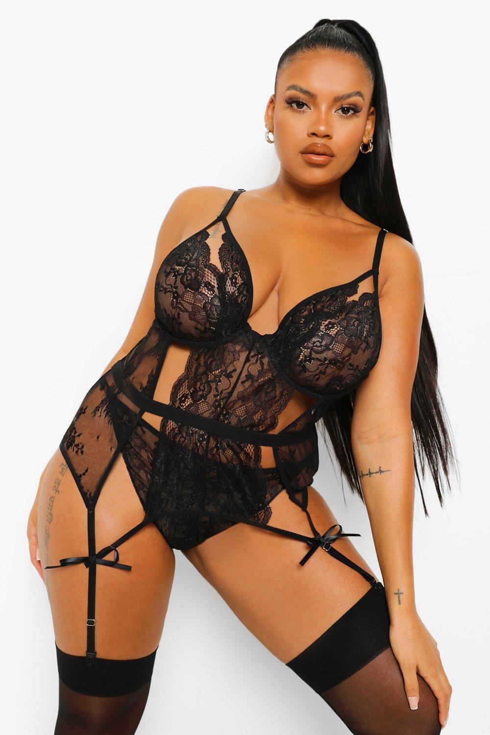 Grande taille Gu pi re d coupe et string boohoo