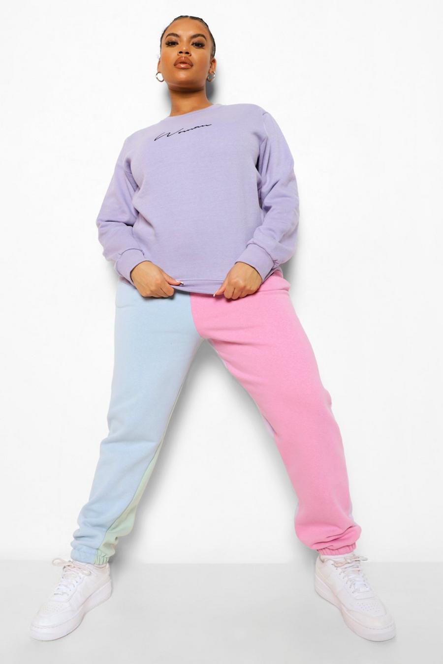 Pantaloni tuta a blocchi di colore Plus, Multi image number 1