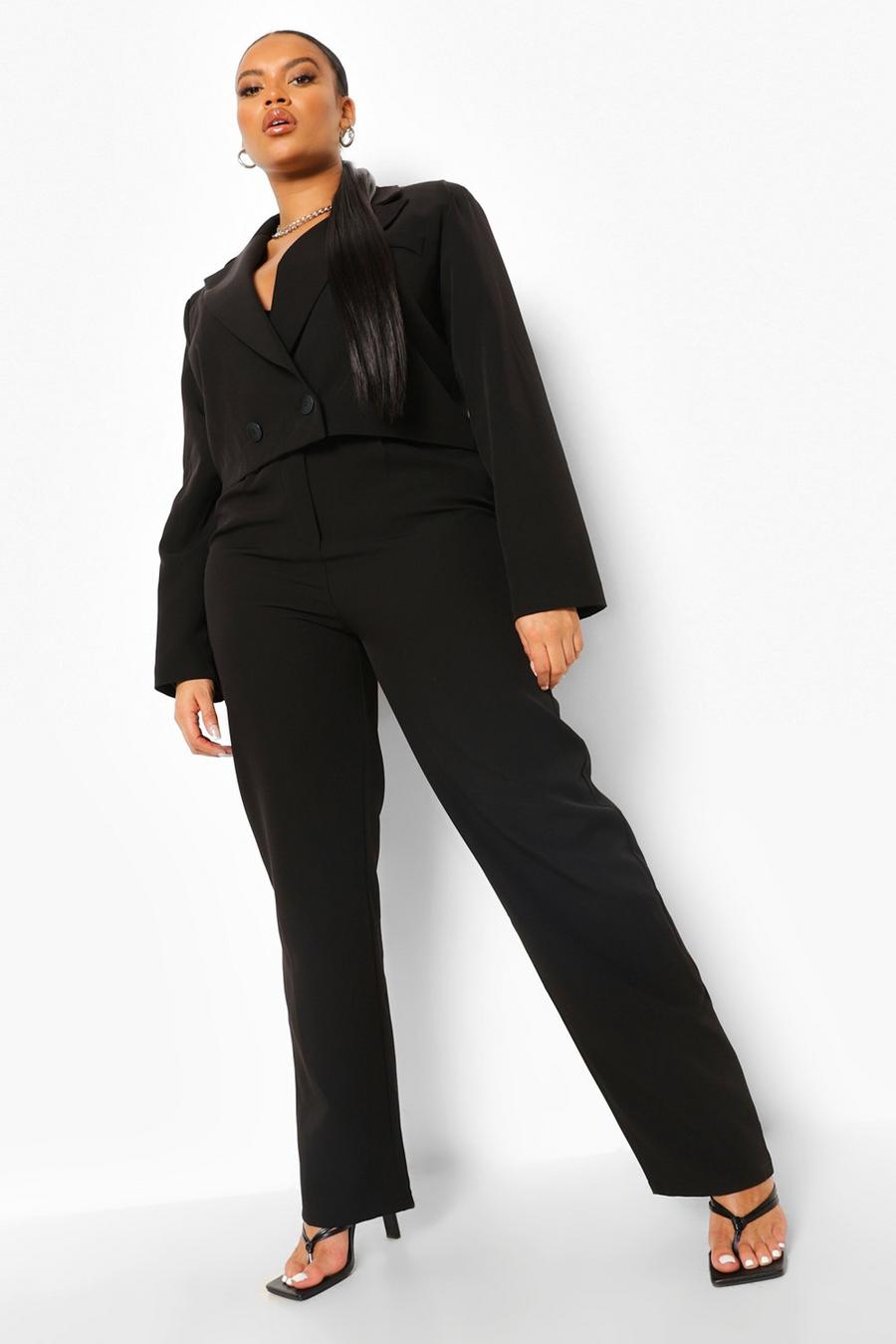 Grande taille - Pantalon ajusté slim, Black image number 1