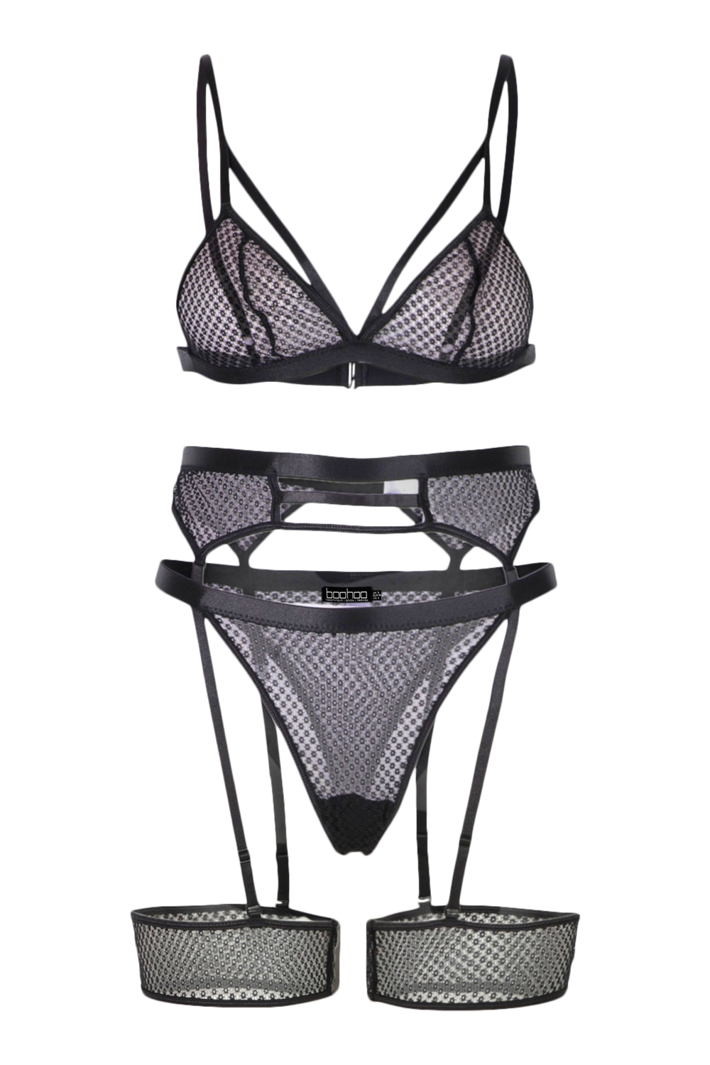 Plus 3 Piece Strapping Lingerie Set