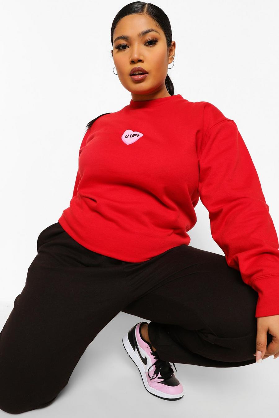 Grande taille - Sweat U Up, Red image number 1