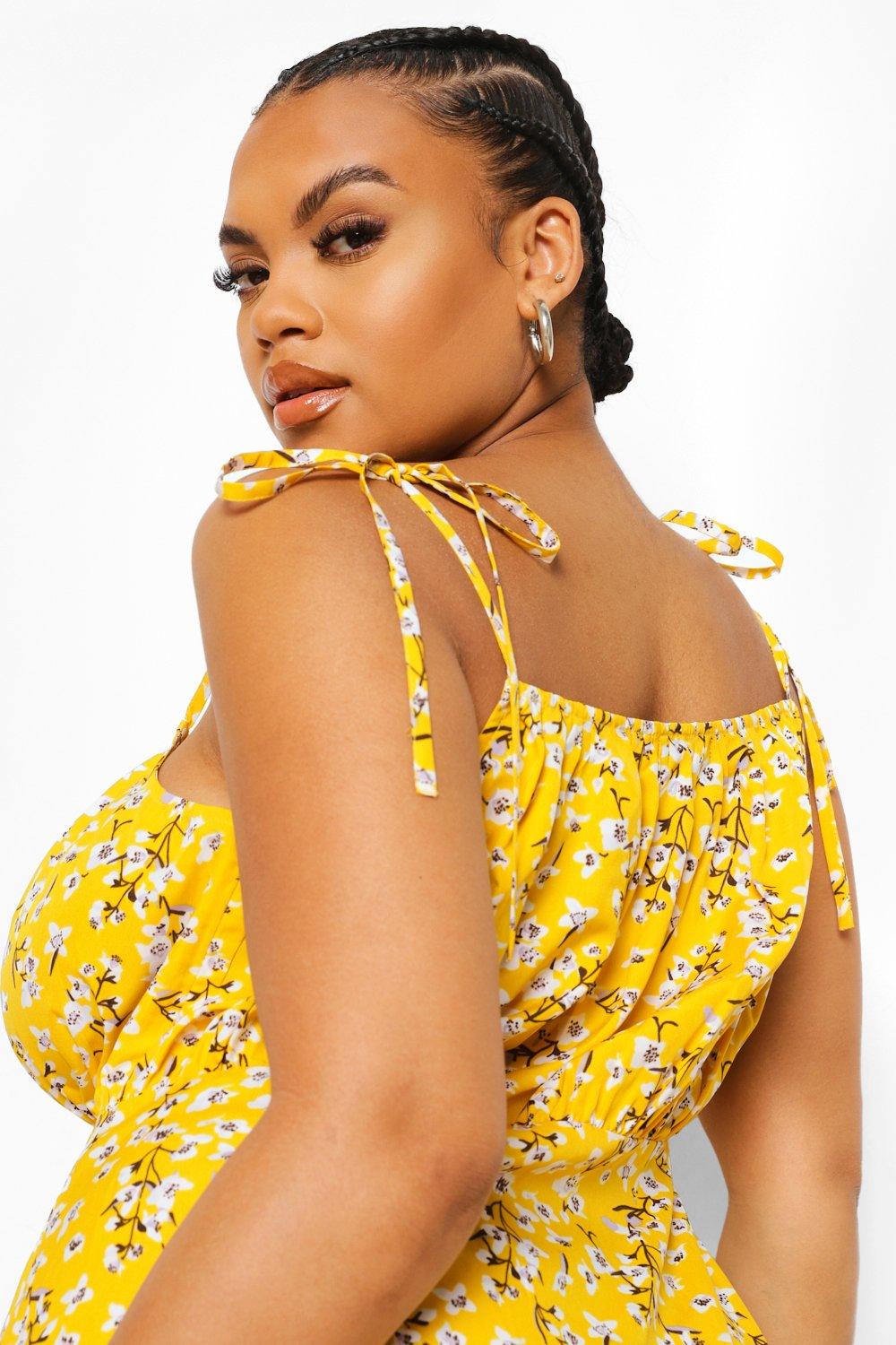 Boohoo robe jaune new arrivals