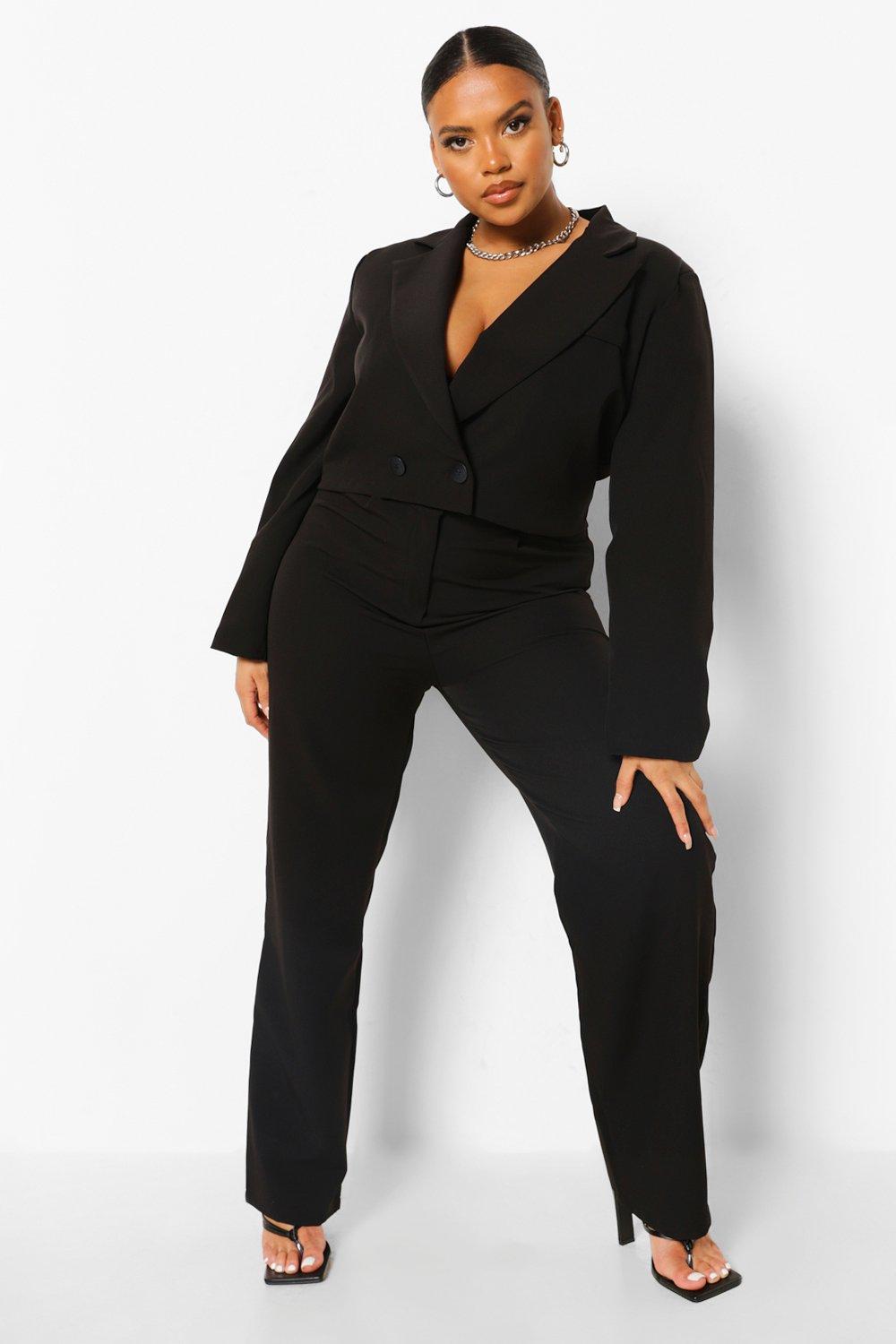 Plus size cropped jacket best sale