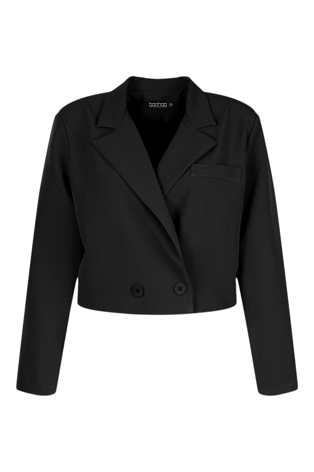 Blazer Cropped Feminino Plus Size Preto Cess