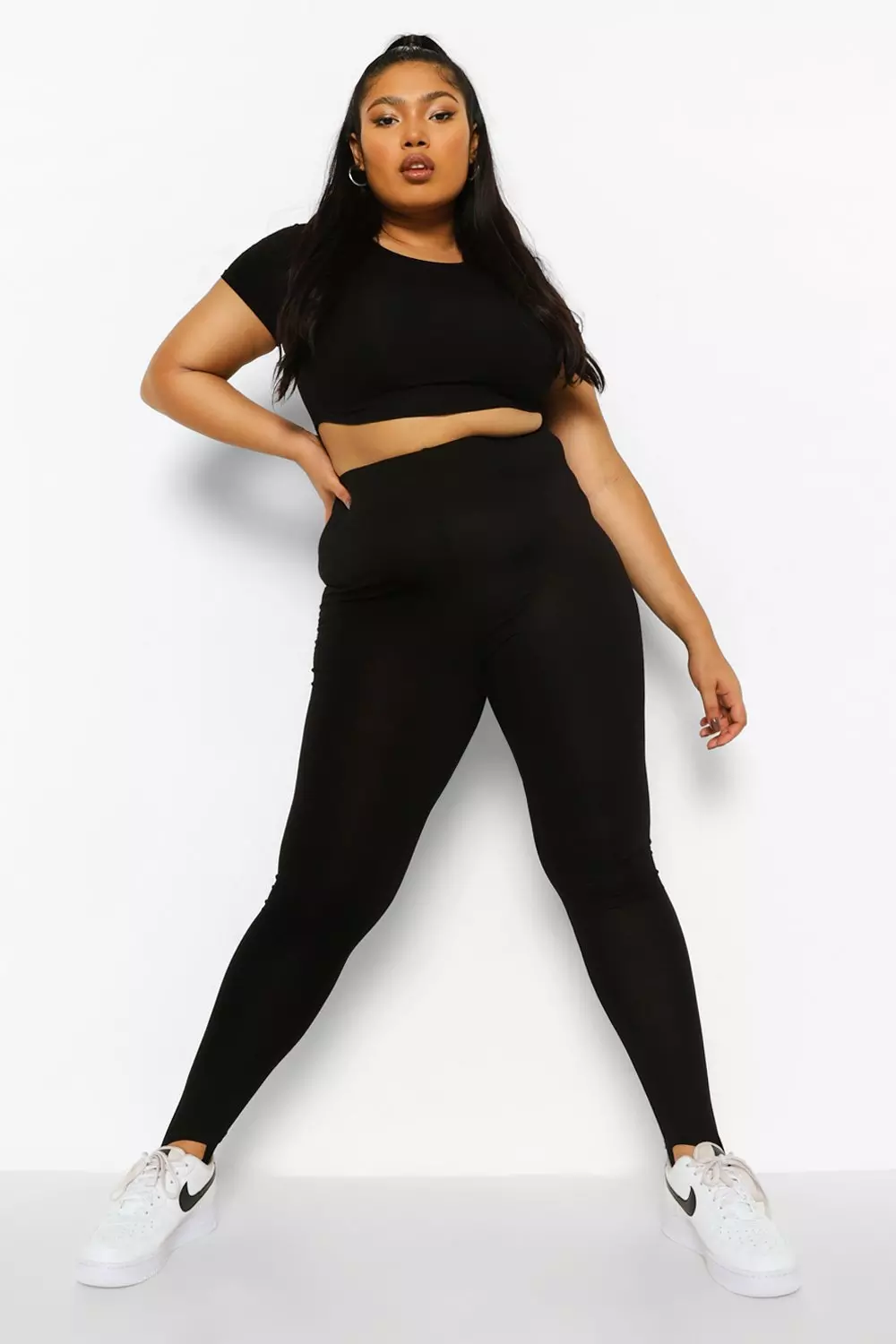 Express Super High Waisted Stirrup Leggings Black Women's XS