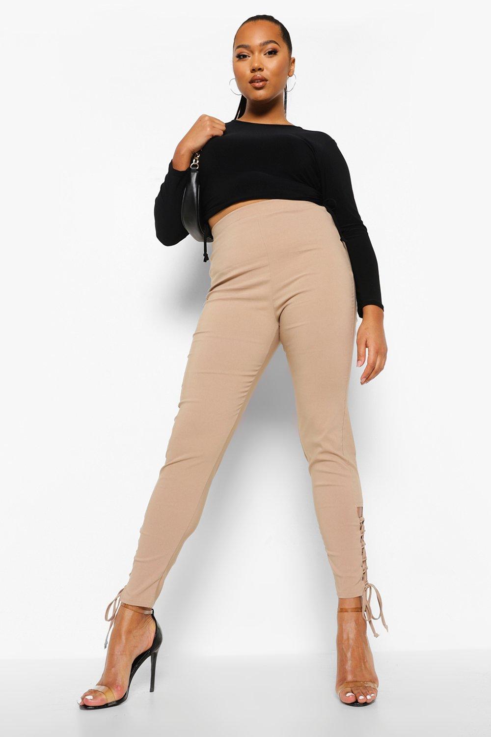 Lace up plus size clearance pants