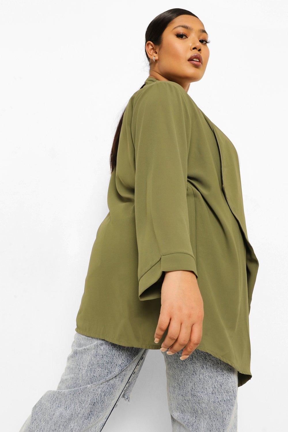 Khaki waterfall duster outlet jacket