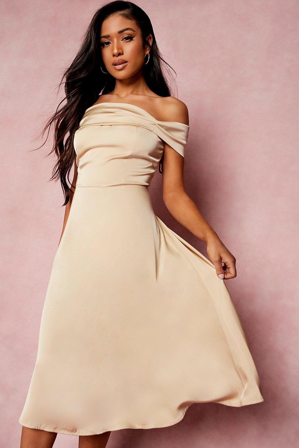 Champagne 2025 bardot dress