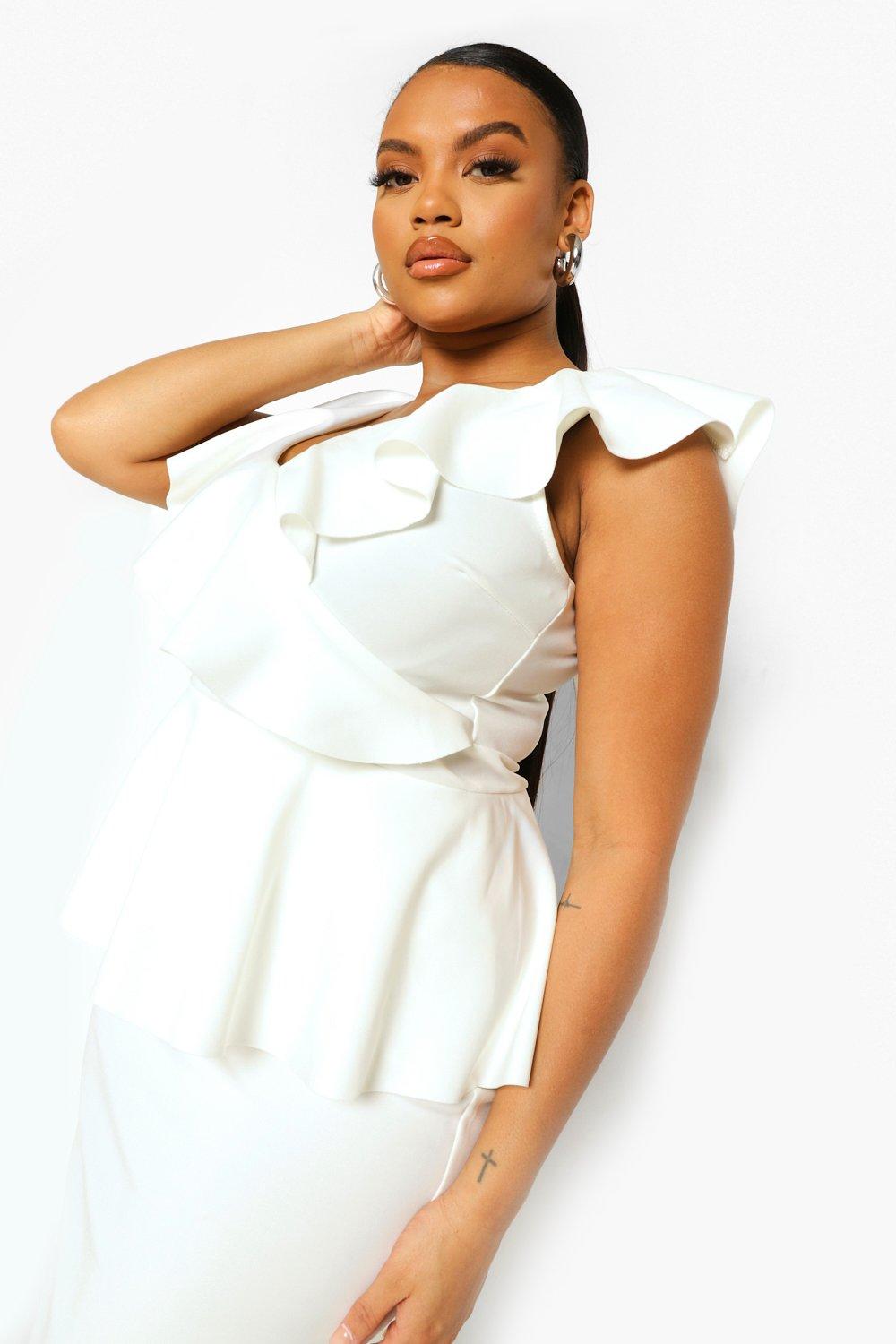 Ivory peplum dress sale