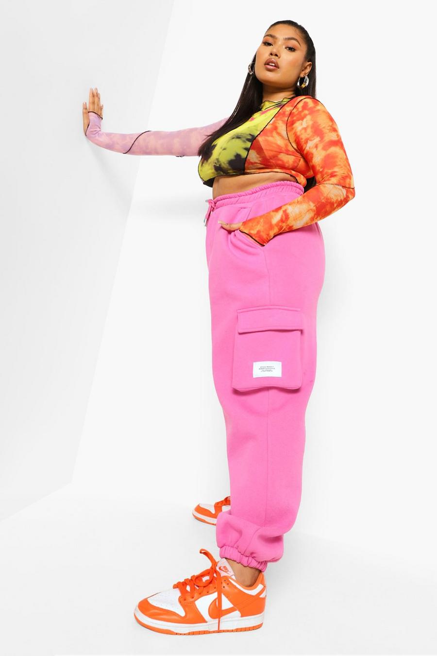Pink Plus Utility Oversized Joggers image number 1