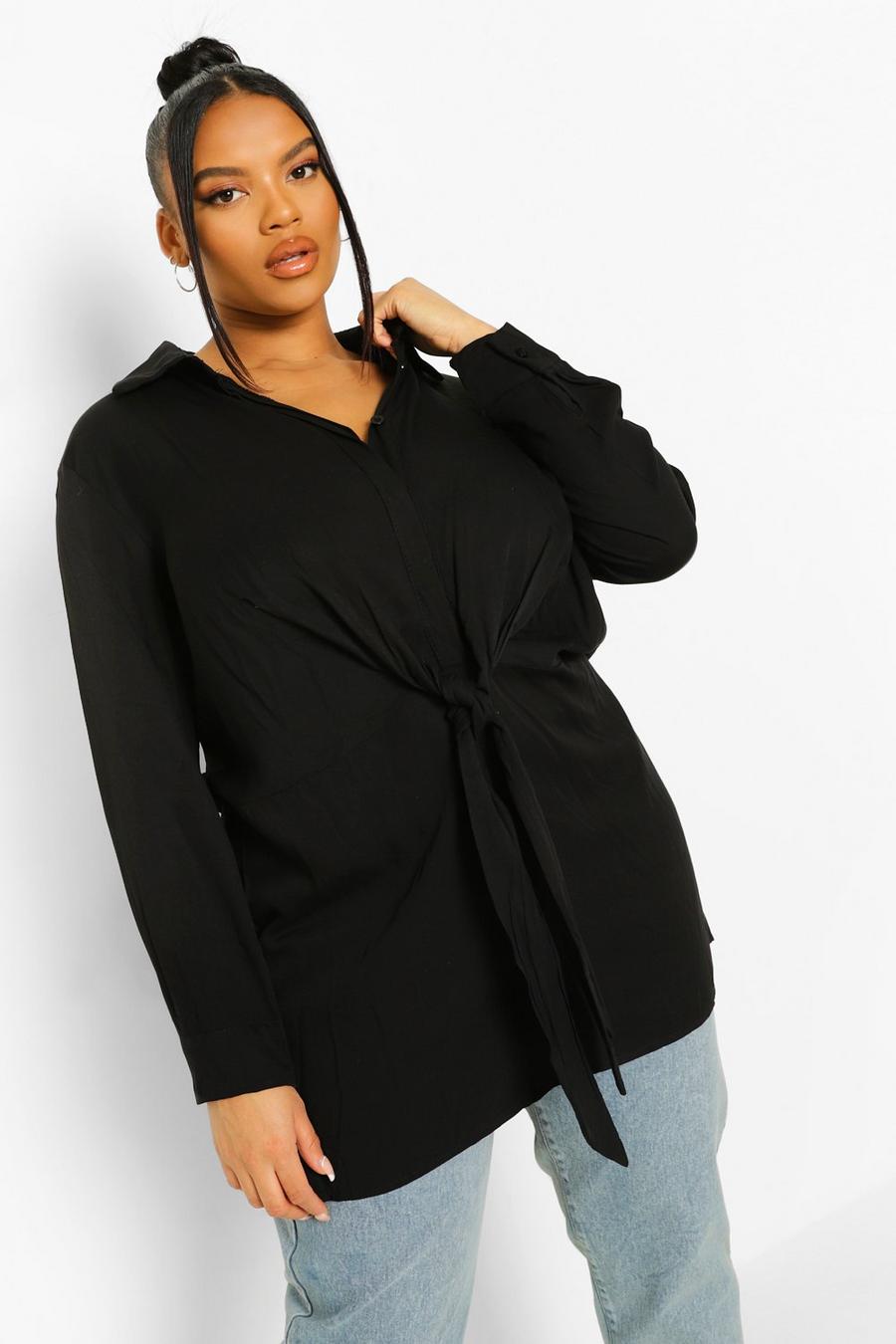 Black Plus - Skjorta med knytdetalj image number 1