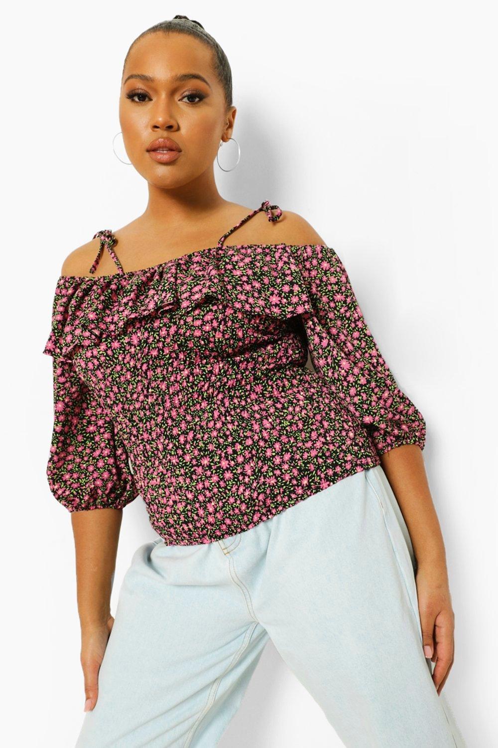 boohoo ruffle top