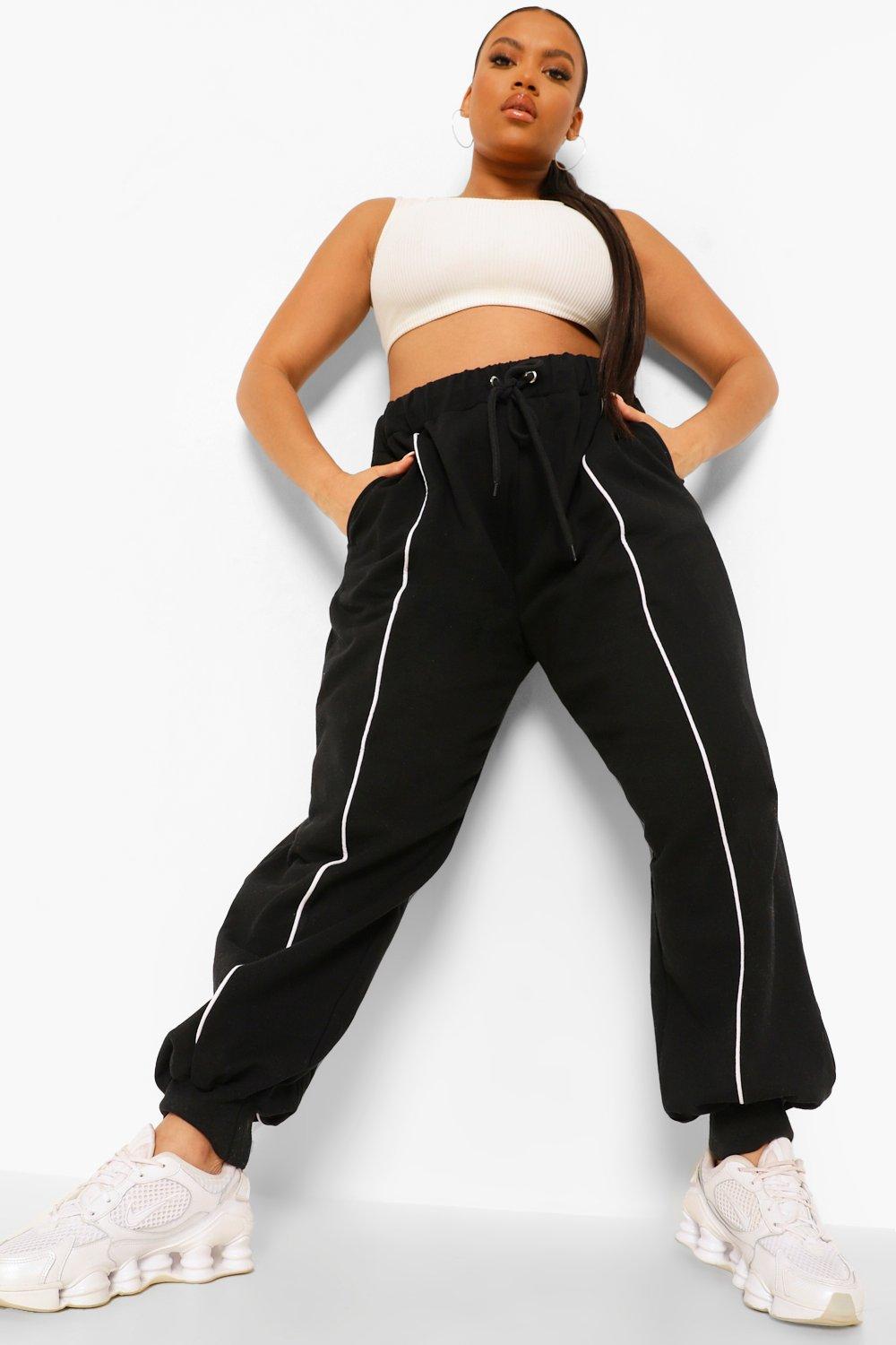 Plus Contrast Foldover Waist Jogger