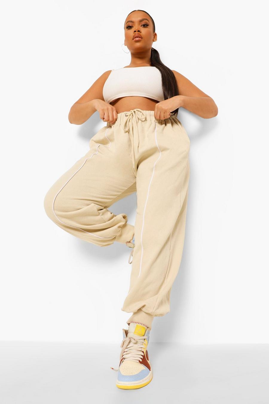 Sand Plus Stripe Front Joggers image number 1