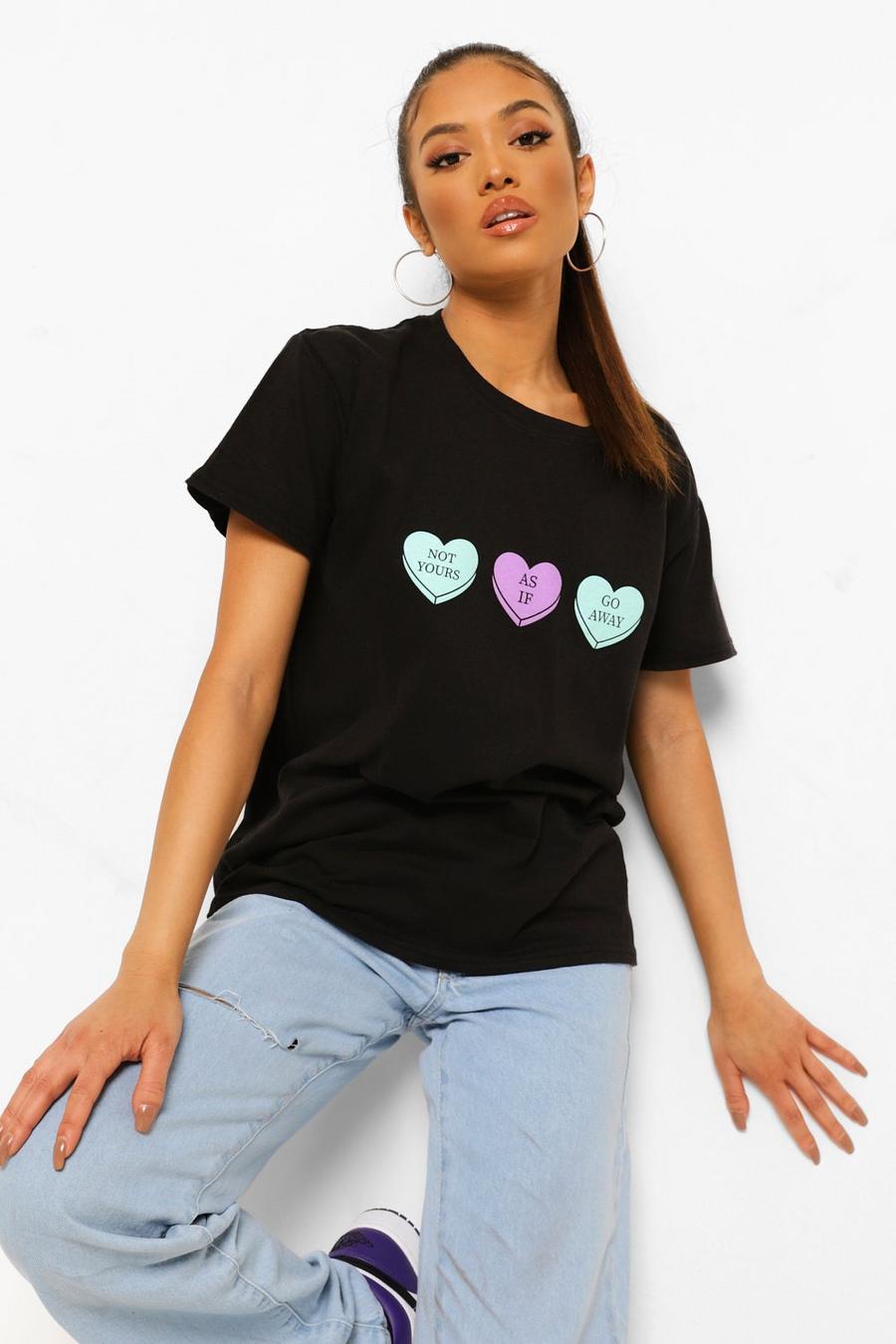 Black Petite Not Yours T-Shirt Met Tekst image number 1