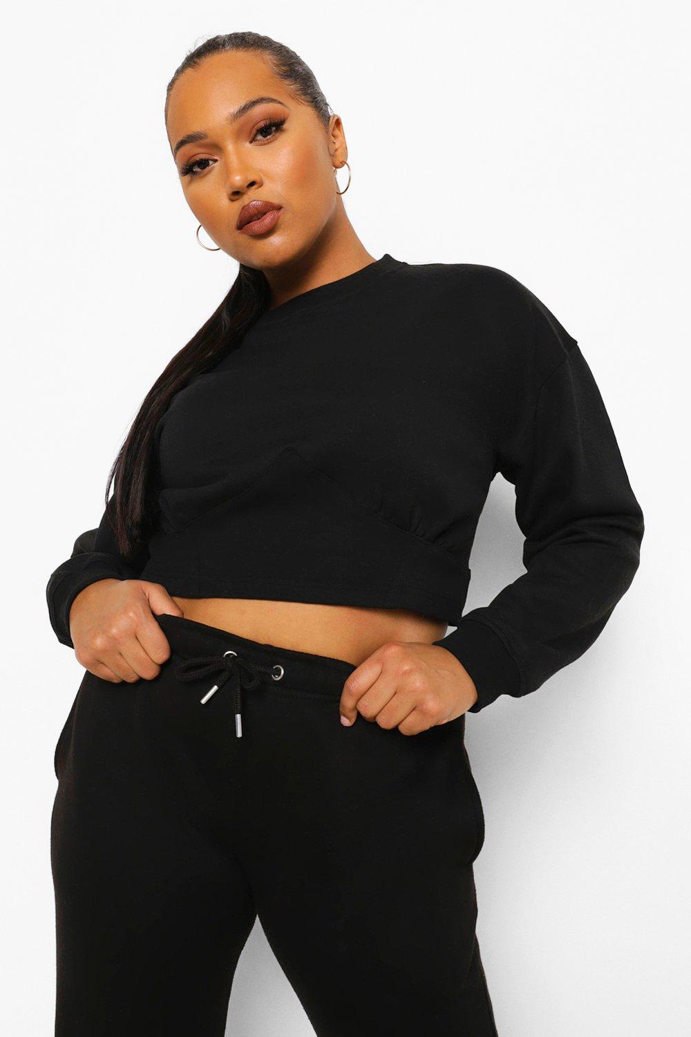 Cropped sweatshirt plus size on sale