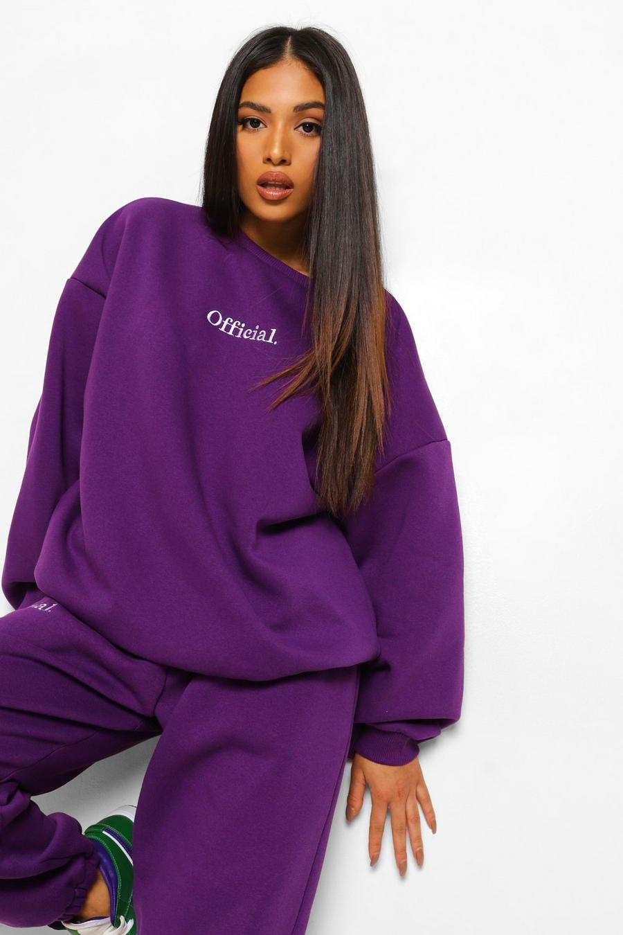 Purple Petite - Official Oversize sweatshirt med brodyr image number 1