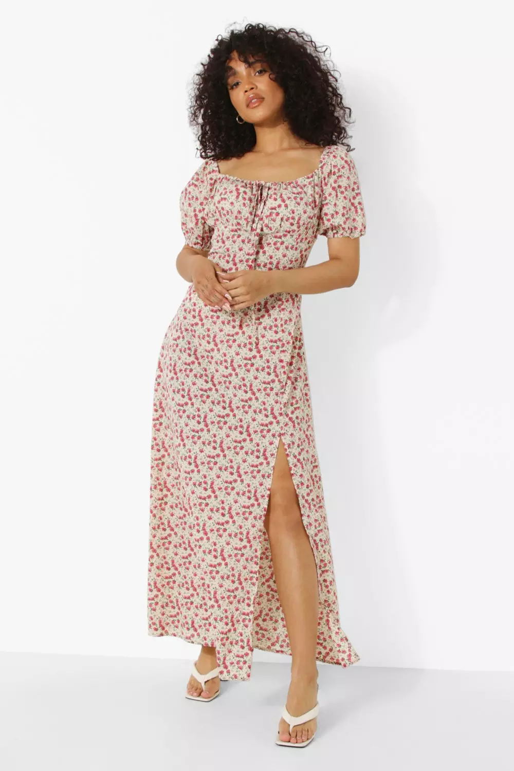 Floral maxi clearance split dress