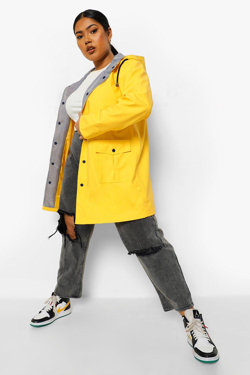 Boohoo store yellow raincoat