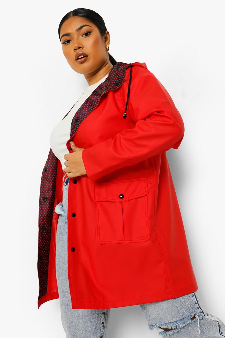 Cappotto Tall con pelliccia di dalmata sintetica, Rosso image number 1