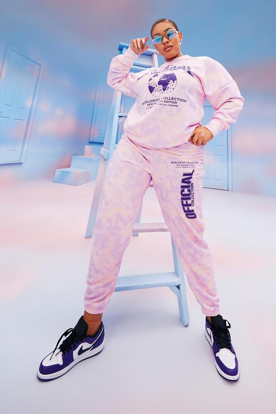 Lilac Plus Official Tie Dye Tracksuit image number 1