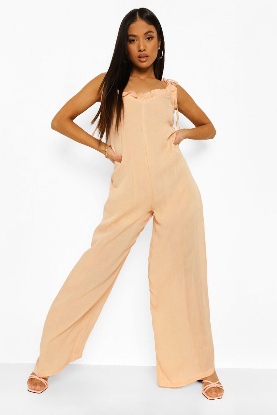 Stone Petite Wide Leg Cheesecloth Cami Jumpsuit image number 1