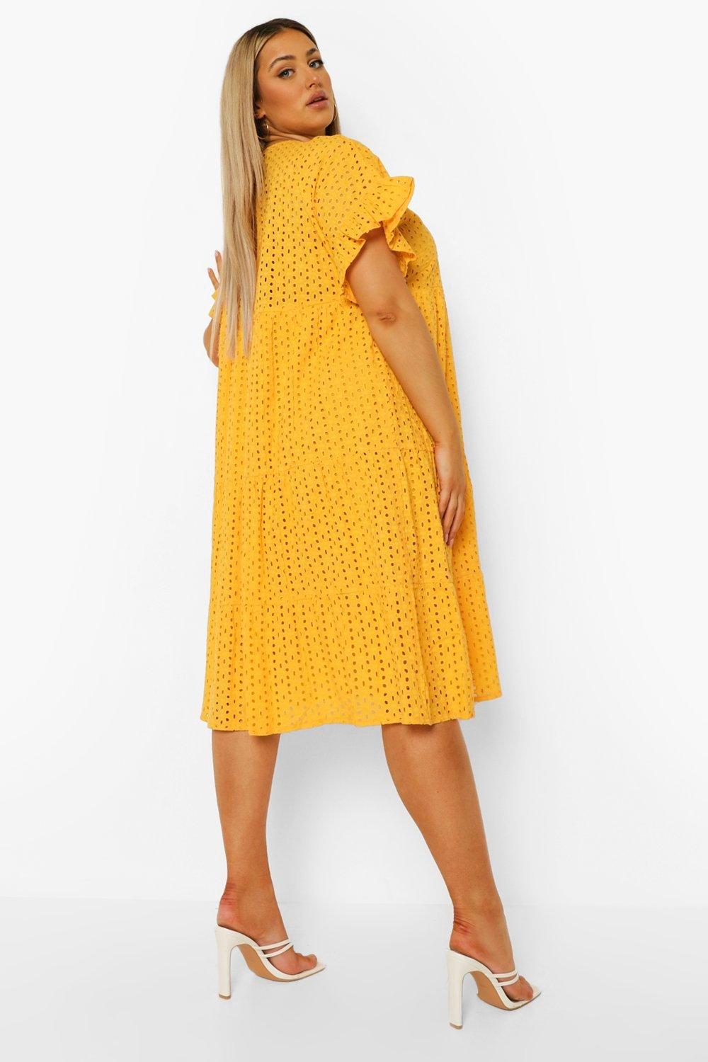 Mustard hotsell eyelet dress