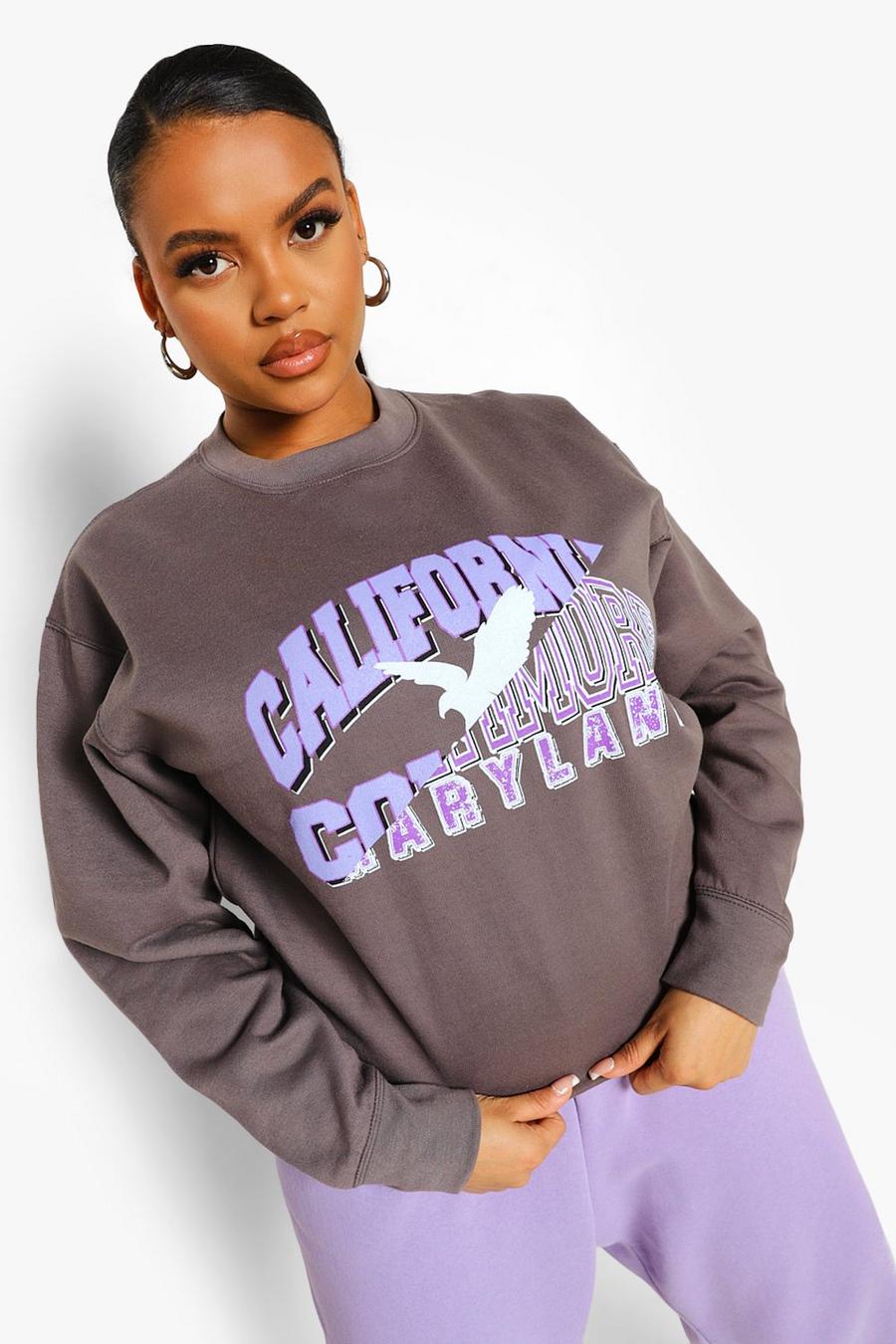 Grande taille - Sweat oversize California, Charcoal image number 1