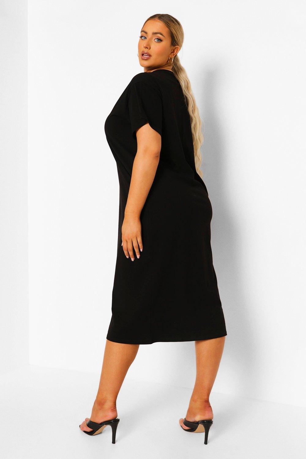 Boohoo black t hot sale shirt dress