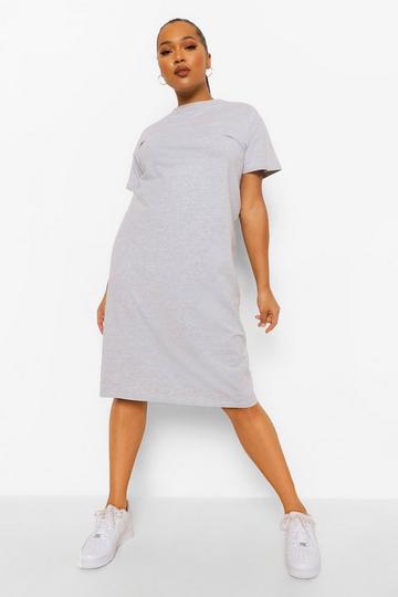 Plus T Shirt Midi Dress grey