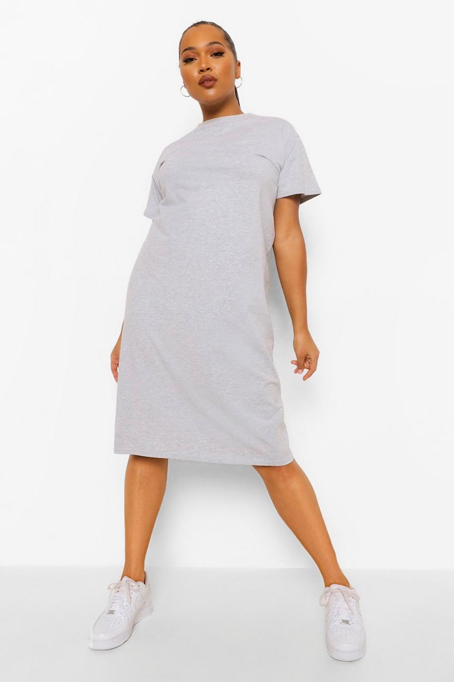 Grey Plus T Shirt Midi Dress image number 1