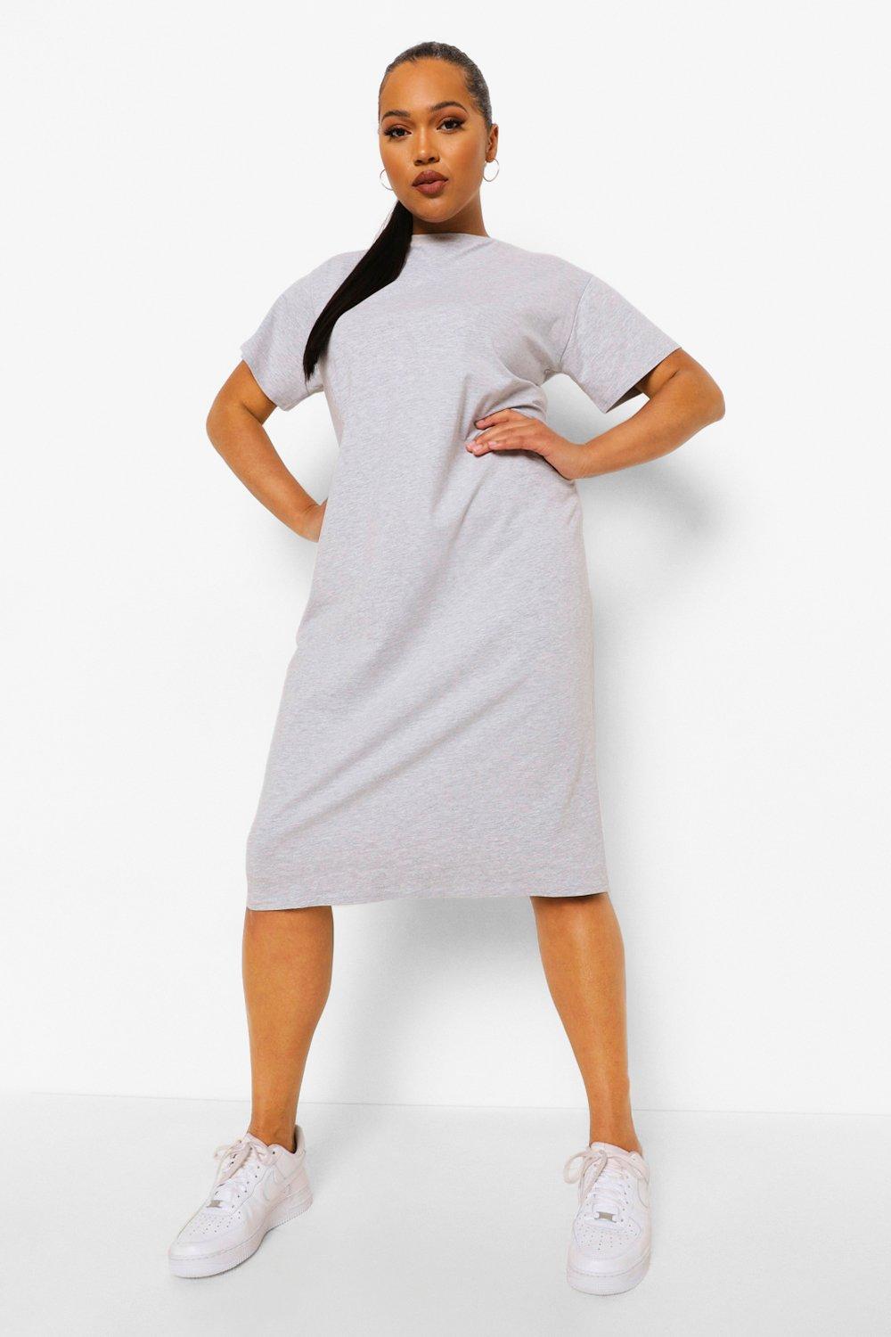 Plus size midi 2025 t shirt dress