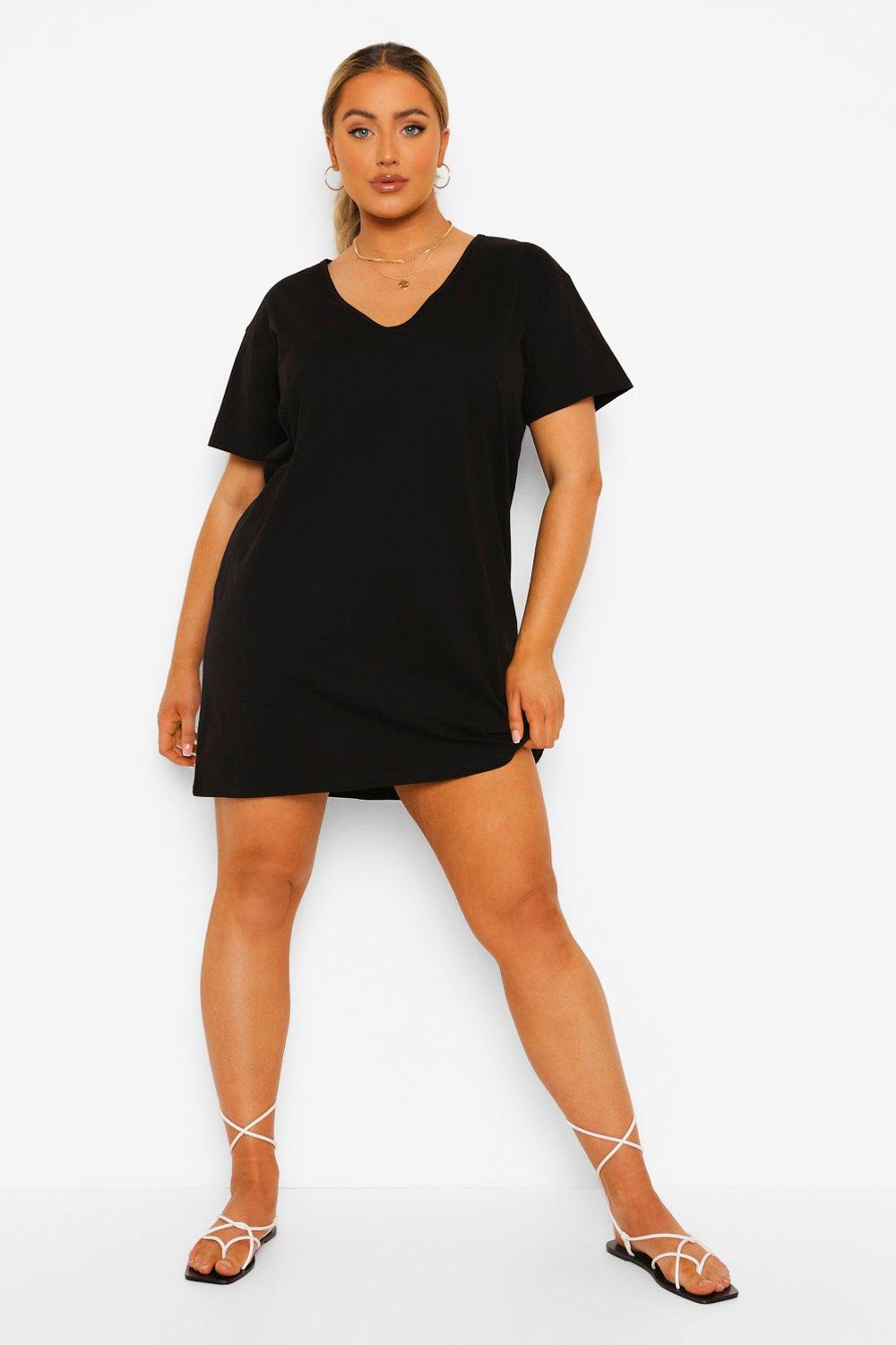 Plus black sale shirt dress