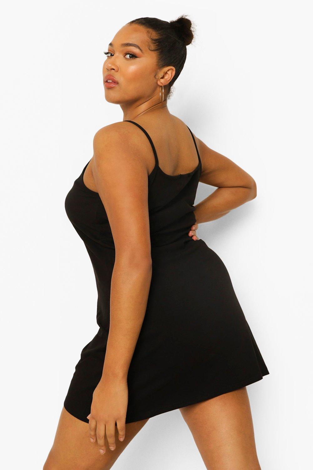 Boohoo black strappy store dress