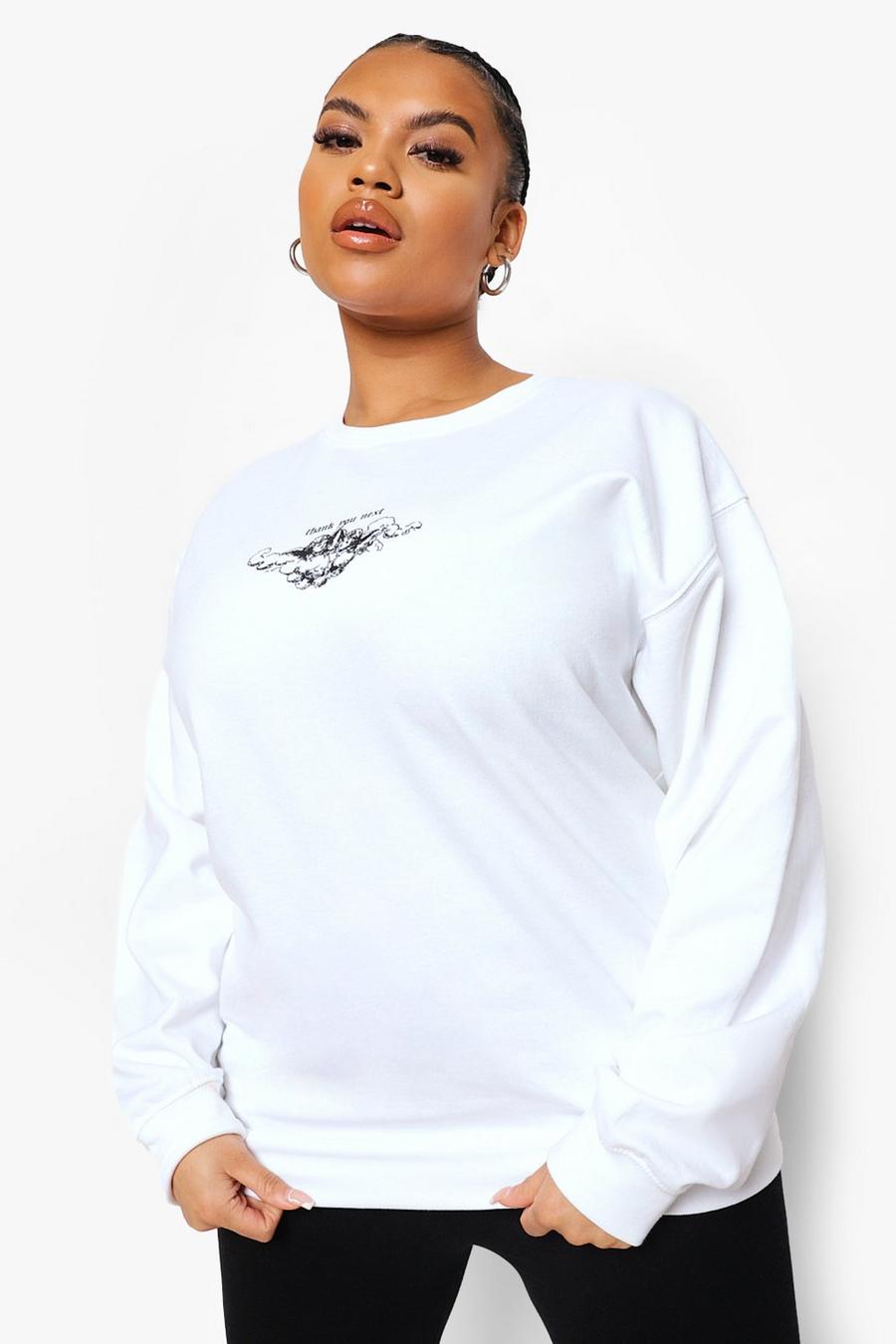 White Plus Cherub Overdye Oversized Sweatshirt image number 1