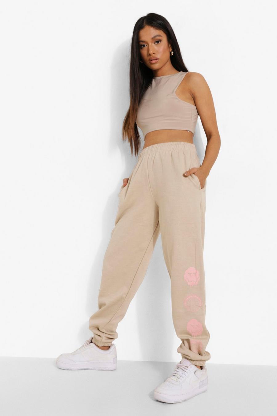 Sand Petite - Joggers med smiley image number 1