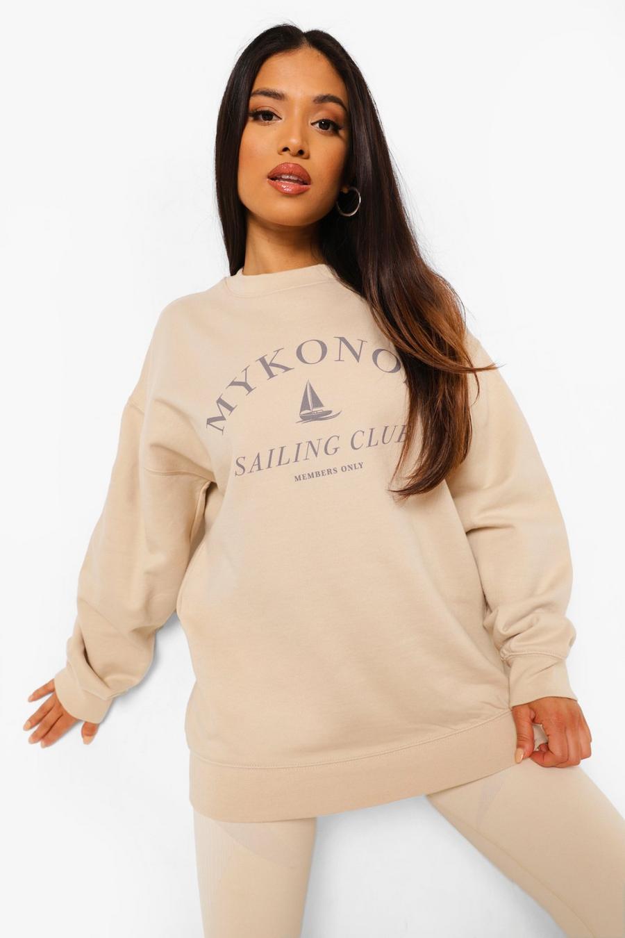 Sand Petite - "Mykonos" Oversize sweatshirt med tryck image number 1