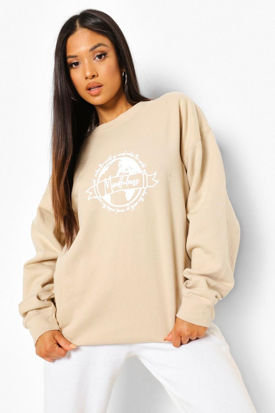 Sand Petite - Oversize sweatshirt med jordglob image number 1