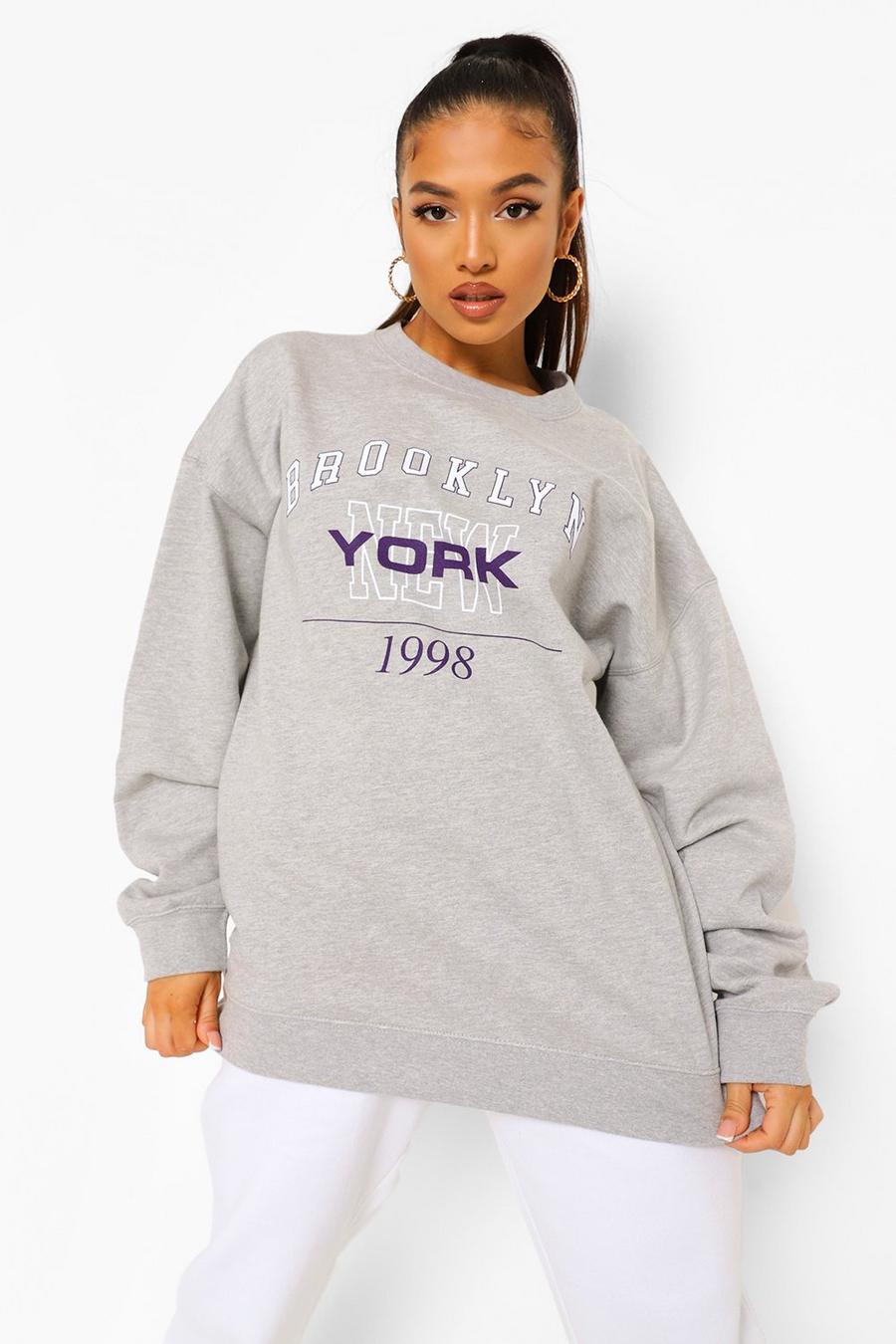 Grey marl Petite - "Brooklyn" Oversize sweatshirt image number 1
