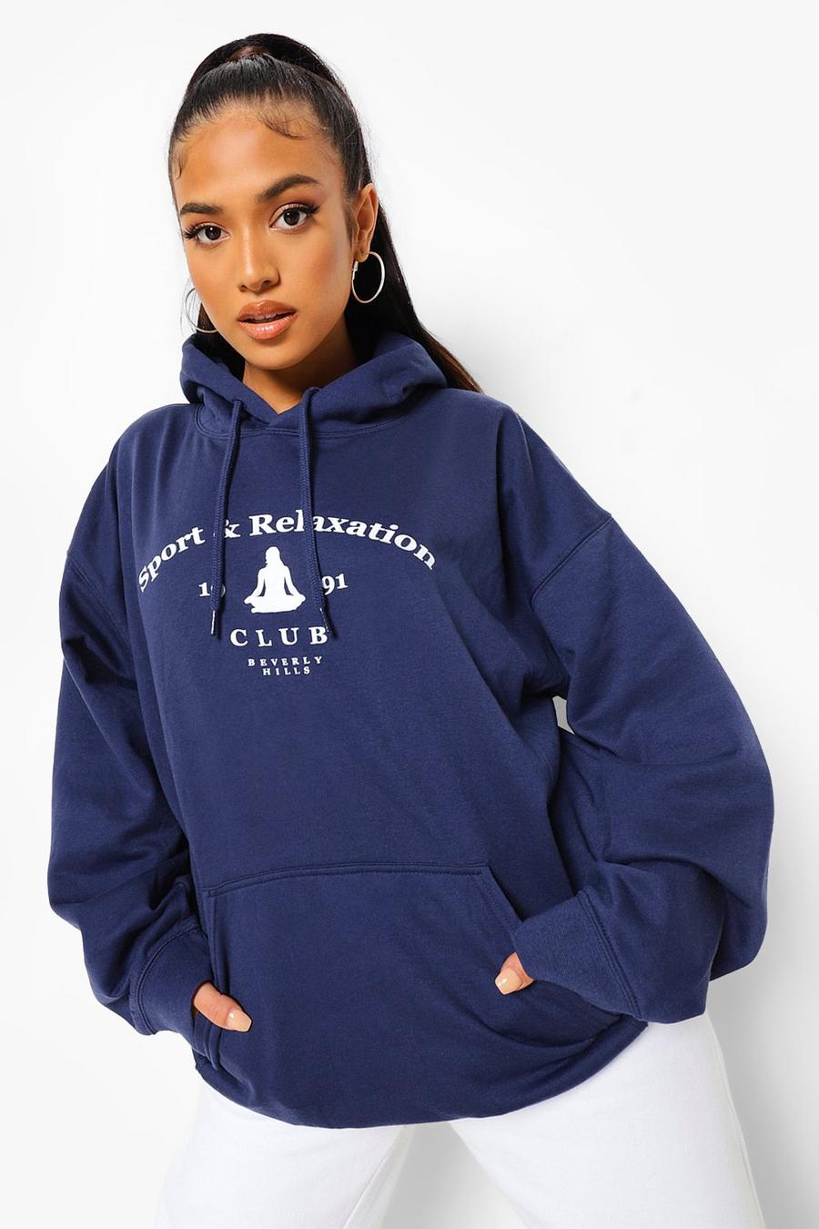 Navy Petite - "Sports Club" Oversize hoodie image number 1